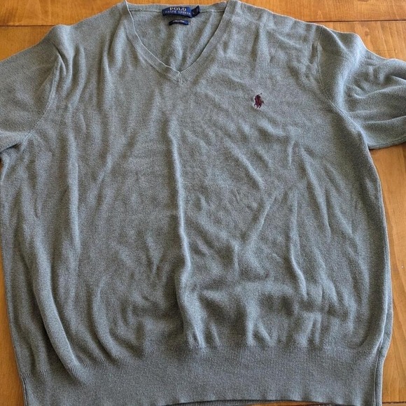 MENS‎ LARGE Green Polo Ralph Lauren V Neck Seater - Picture 1 of 3